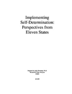 Self Determination & Consumer Directed Community Supports (CDCS)  Minnesota 1990-2006
